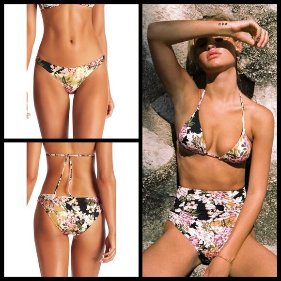 💕VITAMIN A💕 Bikini Gia Triangle Top + Luciana Full Coverage Bottom Ambrosia XS